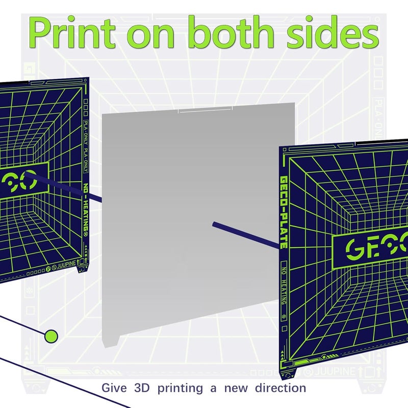 Wefuit Upgraded K2 Plus Build Plate Geco Plate 370x370mm PLA Cold Printing Super Sticky No Heating Energy Saving Room Temperature Printing Spring Steel Heated Bed for Creality k2 Plus 3D Printer. - Image 5